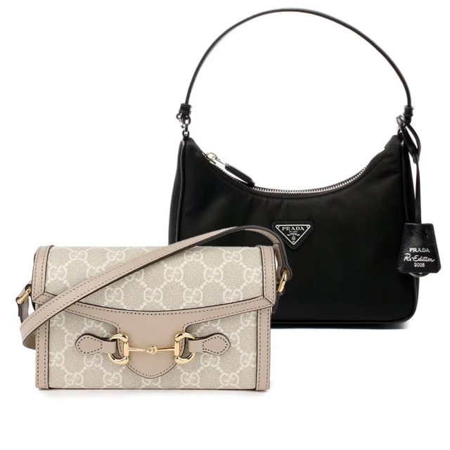 PRADA Re-Edition 納帕皮可拆雙背帶肩/斜背包(附萬用包/藍色) 歷史價格詳細信息