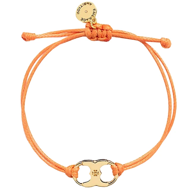 【TORY BURCH】金X黑棉繩LOGO手環 歷史價格詳細信息