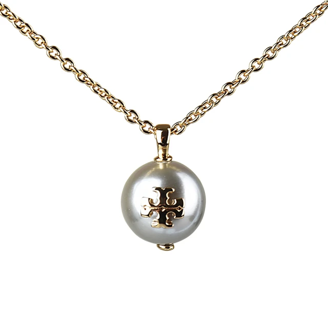 【TORY BURCH】TORY BURCH金字LOGO灰珍珠吊墜設計項鍊(金) 價格比較,價格查詢,歷史價格詳細信息