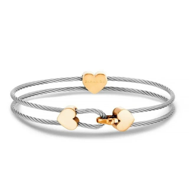 CHARRIOL 夏利豪 Coup De Foudre系列 愛心編織鋼索手環 04-102-1269-1 歷史價格詳細信息