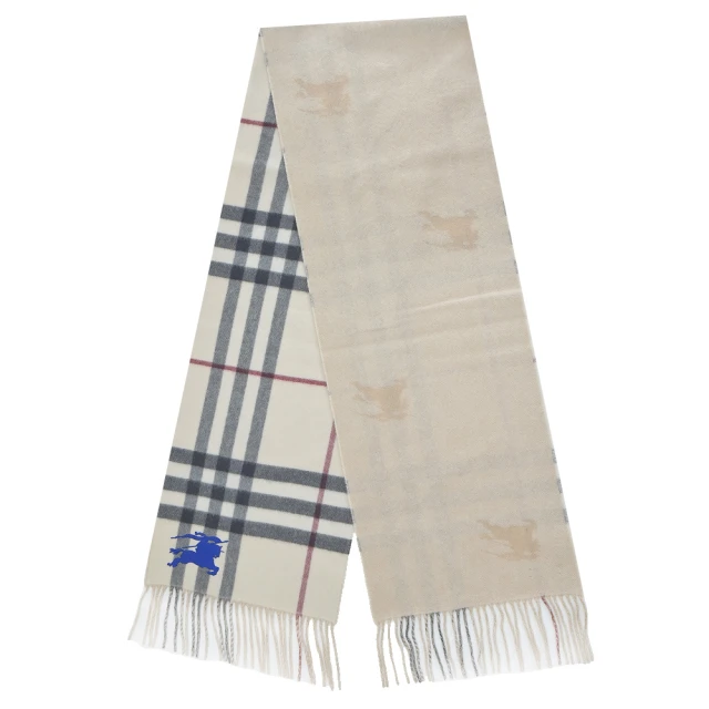 BURBERRY雙面兩用格紋羊絨圍巾(海軍藍) 歷史價格詳細信息