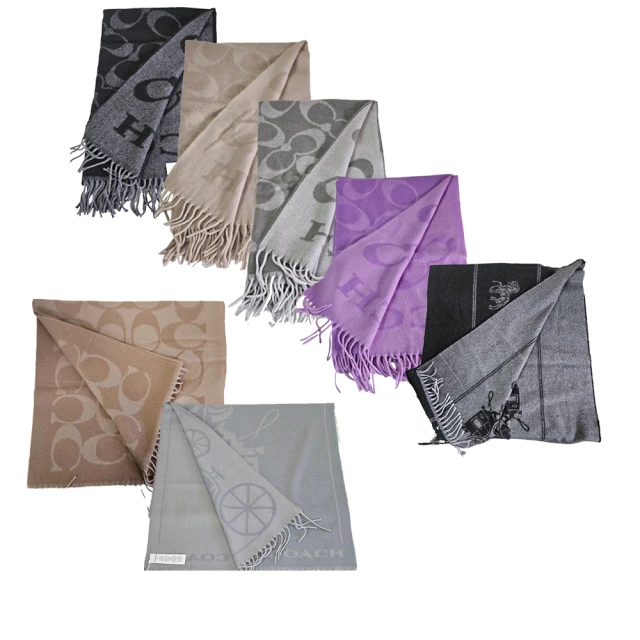 【COACH】經典LOGO羊毛披肩/圍巾(多款可選) 歷史價格詳細信息