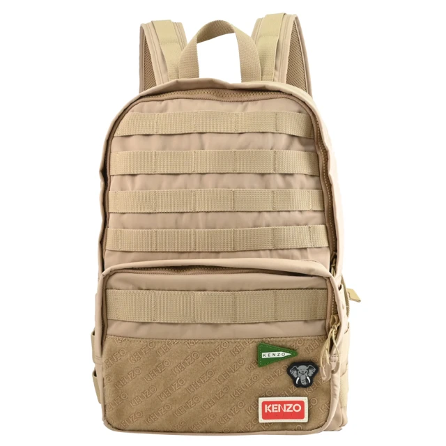 【KENZO】簡約品牌個性徽章帆布拼接大容量托特包兩用包(黑) 歷史價格詳細信息