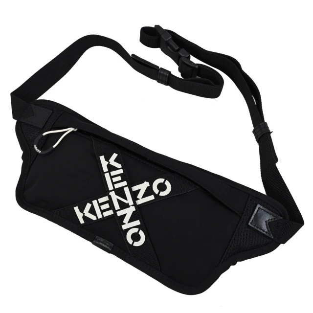 【KENZO】簡約品牌個性徽章帆布拼接大容量托特包兩用包(黑) 歷史價格詳細信息