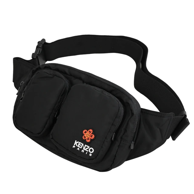 【KENZO】簡約品牌個性徽章帆布拼接大容量托特包兩用包(黑) 歷史價格詳細信息