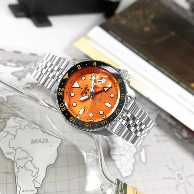 SEIKO 精工 5 Sports GMT潮流水鬼運動機械錶-藍x銀/42.5mm 4R34-00A0B(SSK003K1) 歷史價格詳細信息