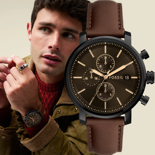 FOSSIL Rhett 翠綠 多功能三眼手錶-43mm BQ2892 歷史價格詳細信息
