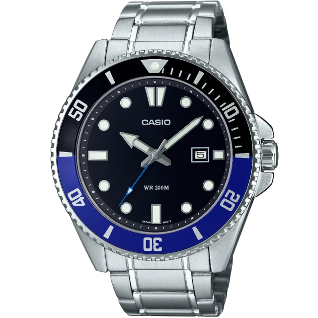 CASIO / MDV-107D-1A3V / 卡西歐潛水錶槍魚系列水鬼防水200米日期不鏽鋼手錶 紅藍色 44mm 歷史價格詳細信息
