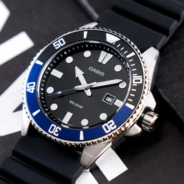 【CASIO 卡西歐】槍魚同款系列 運動悍將不鏽鋼潛水錶/銀x藍紅框(MDV-107D-1A3) 歷史價格詳細信息