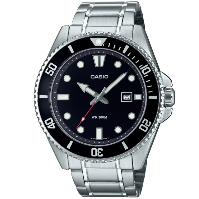 CASIO / MDV-107D-1A3V / 卡西歐潛水錶槍魚系列水鬼防水200米日期不鏽鋼手錶 紅藍色 44mm 歷史價格詳細信息