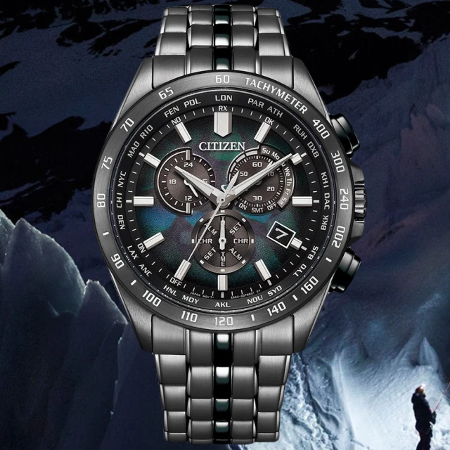 CITIZEN / CB5874-90E / 光動能 萬年曆 電波錶 礦石強化玻璃 日期 不鏽鋼手錶 黑色 43mm 歷史價格詳細信息