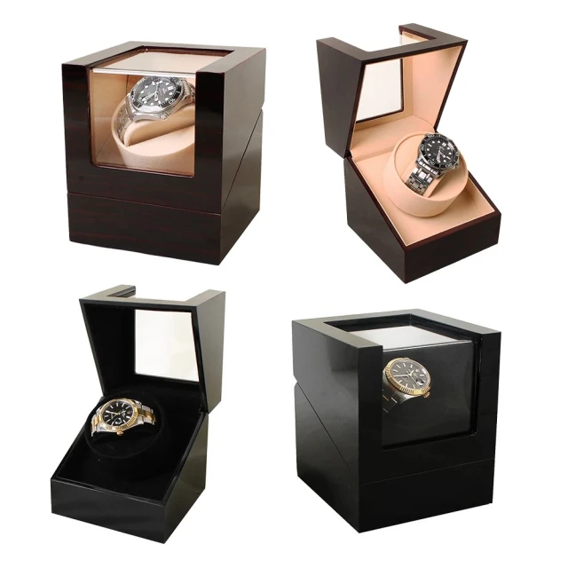 【Winders365】黑胡桃木紋立式自動上鍊機/機械錶動力儲存裝置/自動上鍊盒(4只腕錶轉台) 歷史價格詳細信息