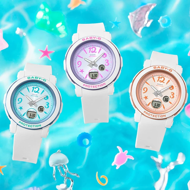手錶卡西歐BABY-G彩色透明學生表ins風防水手表女BA-110PL-7A2 7A1 1A-雙喜生活館 歷史價格詳細信息