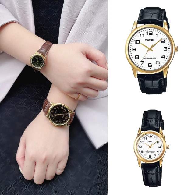 【CASIO 卡西歐】LTP-V001GL復古時尚典雅簡約數字刻度 壓紋皮革手錶 歷史價格詳細信息