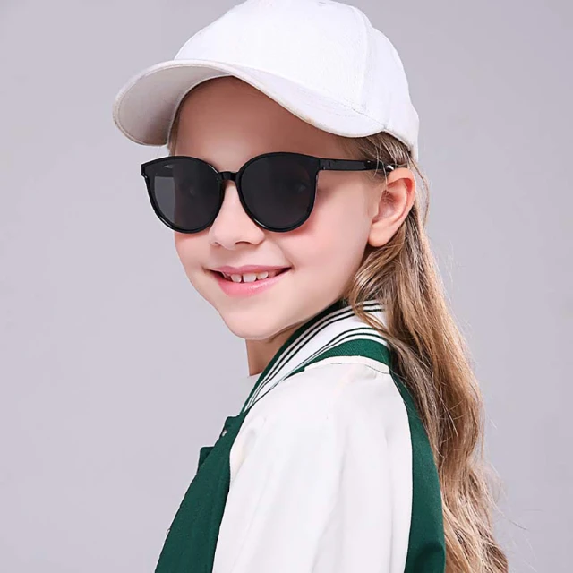 【ALEGANT】象牙黑中性兒童專用輕量彈性太陽眼鏡UV400貓眼圓框偏光墨鏡 歷史價格詳細信息