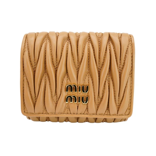 MIU MIU 金字納帕軟皮ㄇ形拉鍊長夾(黑色) 5ML506 2FPP F0002 歷史價格詳細信息