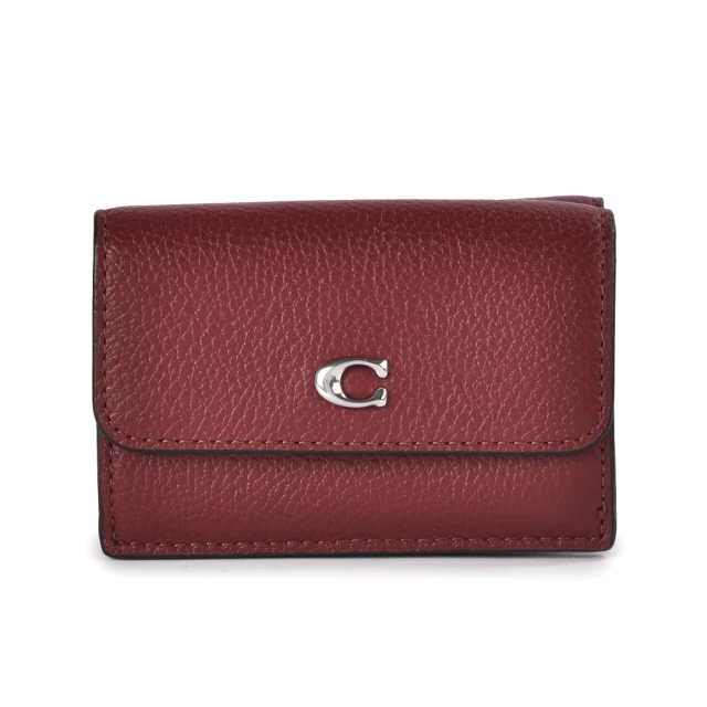 COACH 專櫃款 荔枝紋零錢袋三折短夾-灰色 歷史價格詳細信息