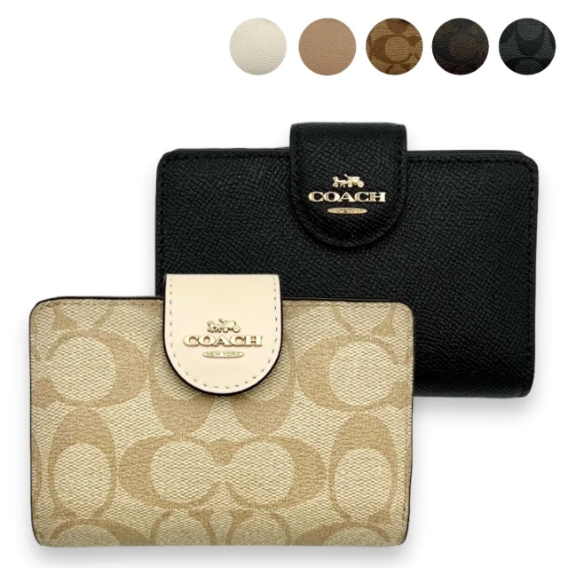 COACH 6390 經典馬車 LOGO 防刮扣式中夾.黑(金銀釦可選) 歷史價格詳細信息