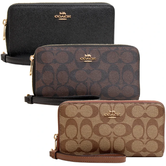 COACH 專櫃款 立體馬車荔枝紋大手拿包-黑色 歷史價格詳細信息