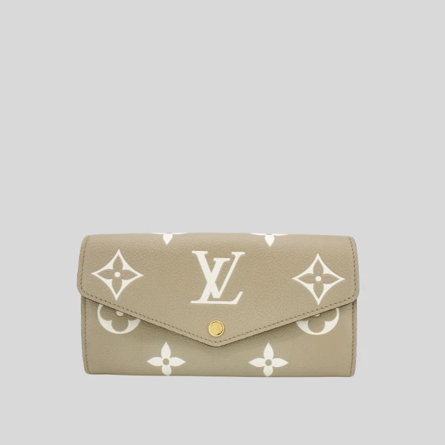 Louis Vuitton Sarah 經典LOGO牛皮壓花皮革襯裡信封長夾(黑色) 歷史價格詳細信息