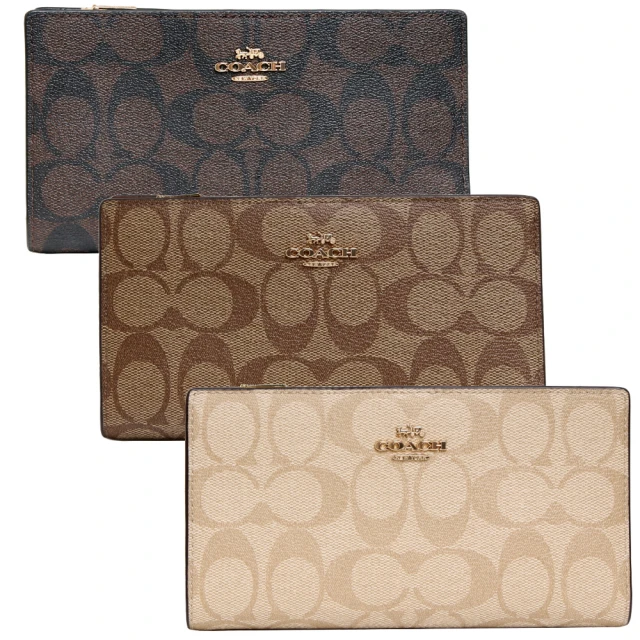 COACH 立體馬車防刮皮革釦式中夾-淺棕 歷史價格詳細信息