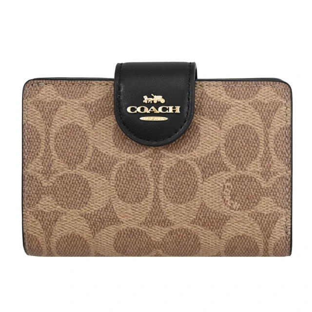 【COACH】經典C LOGO拼接手拿包斜背包馬鞍包(深咖) 歷史價格詳細信息