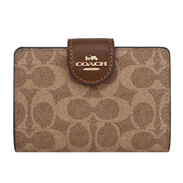 【COACH】經典C LOGO拼接手拿包斜背包馬鞍包(深咖) 歷史價格詳細信息