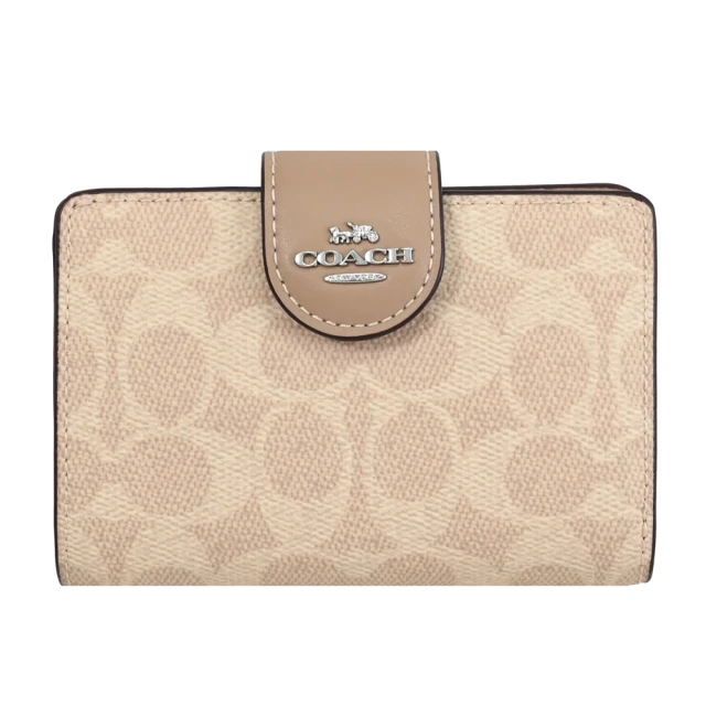 COACH卡其C Logo字印草莓拉鍊中長夾 歷史價格詳細信息