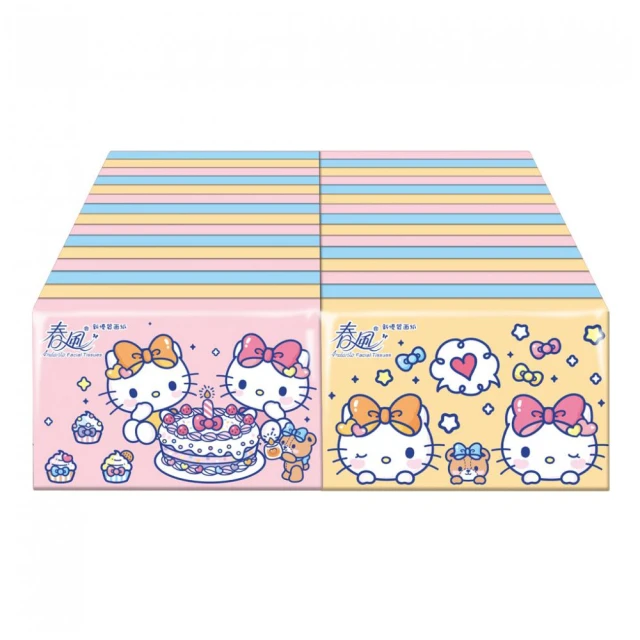 【春風】Hello Kitty50週年袖珍包面紙10抽x2包+純水柔濕巾超迷你隨身組合包8抽x8包x2串(袖珍面紙) 歷史價格詳細信息