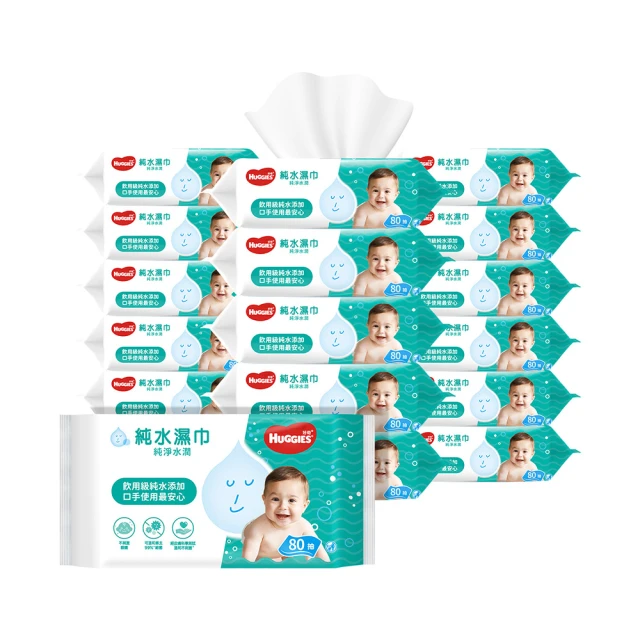 【HUGGIES 好奇】純水嬰兒濕巾純淨水潤型80抽x18包/箱 價格比較,價格查詢,歷史價格詳細信息