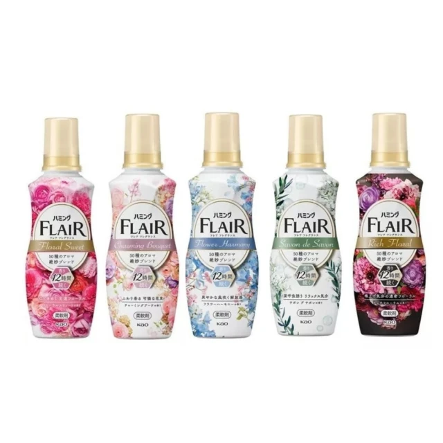 【Kao 花王】FLAIR香水衣物柔軟精520ml 3入組(甜美花香/自然清香/天鵝絨花香/清新花果/和諧花香) 歷史價格詳細信息