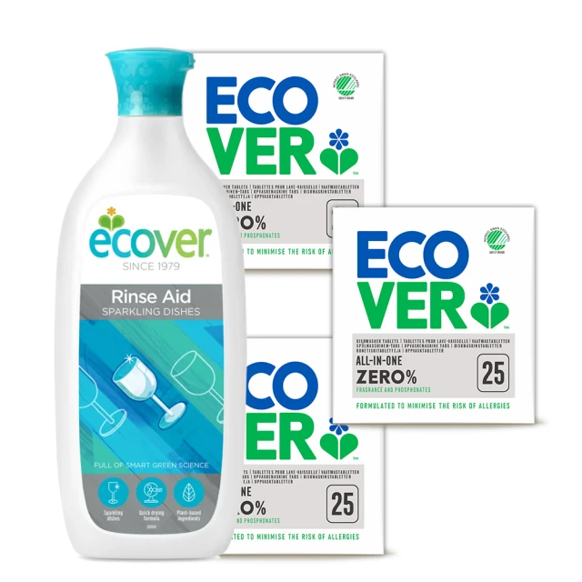 【ECOVER 宜珂】洗碗機專用洗碗錠/洗碗粉/洗碗球25顆入x3盒(送洗碗機專用光潔潤乾劑) 價格比較,價格查詢,歷史價格詳細信息
