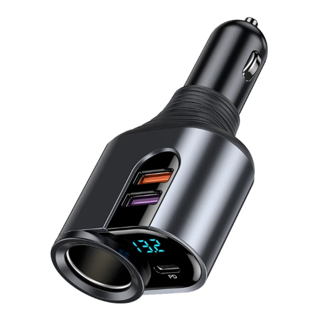 Songwin 127W金屬萬向軸車充 PD+QC3.0+點菸擴充孔 LED電壓顯示充電器 歷史價格詳細信息