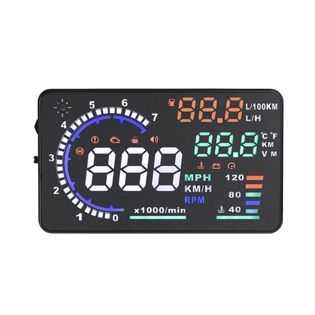 領先者 A8 彩色高清 5.5吋HUD OBD2 多功能抬頭顯示器 歷史價格詳細信息