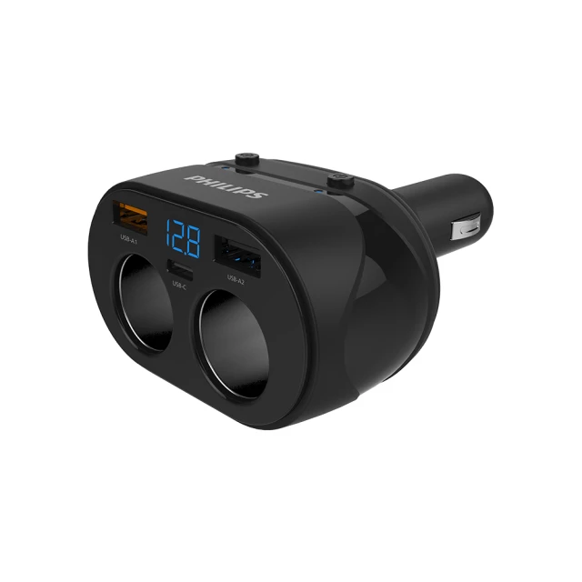 PHILIPS 飛利浦 DLP3521N 車充 一轉二 USBx2 4.8A 電壓顯示 歷史價格詳細信息