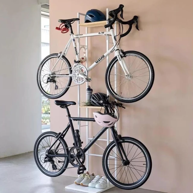 【運動收納哥】日本原裝進口 自然木2輛自行車可移動自行車掛架(自行車展示架) 價格比較,價格查詢,歷史價格詳細信息