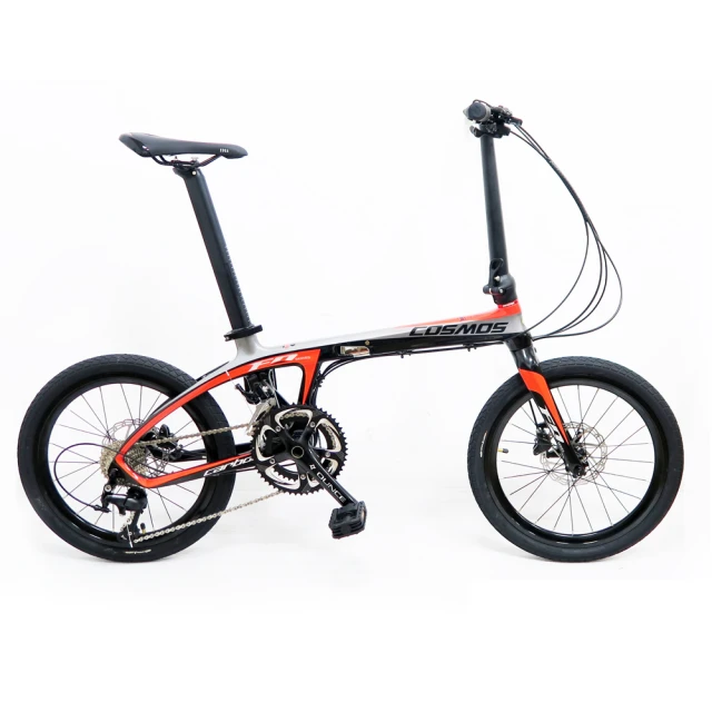 COSMOS FD-Z1碳纖維車架20吋9速碟煞折疊單車/碳纖小折-鈦黑紅 歷史價格詳細信息