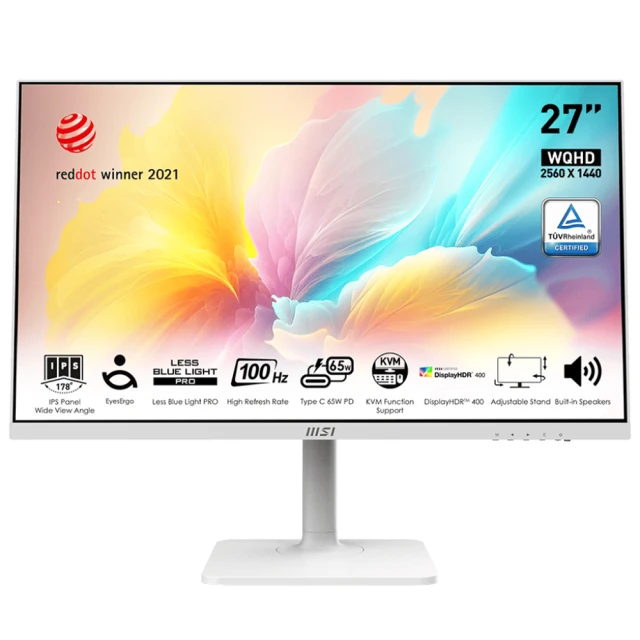 MSI 微星 Modern MD272QPW 2K IPS 平面美型商務螢幕顯示器 (27吋 WQHD/75Hz/有喇叭/白色) 歷史價格詳細信息