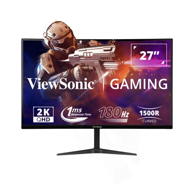 【ViewSonic 優派】VX2718-2KPC-mhd 27型 VA 2K  180Hz 曲面電競螢幕(1500R/內建喇叭//FreeSync/1ms) 價格比較,價格查詢,歷史價格詳細信息