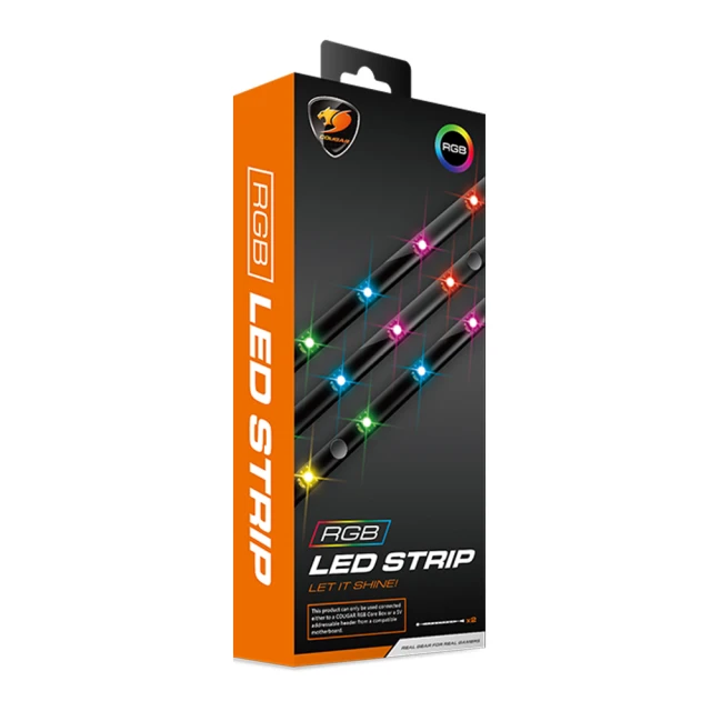 Cougar 美洲獅 RGB LED Strip 幻彩 ARGB燈條/長45公分/15顆LED燈/附帶磁鐵 歷史價格詳細信息