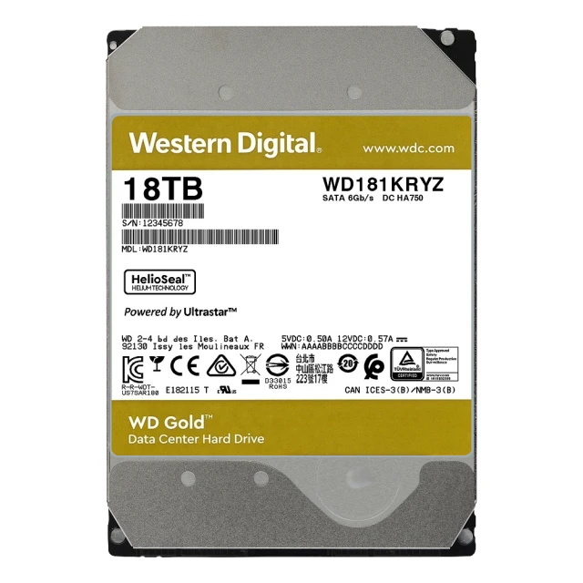 WD【金標】(WD181KRYZ) 18TB/7200轉/512MB/3.5吋/5Y 歷史價格詳細信息