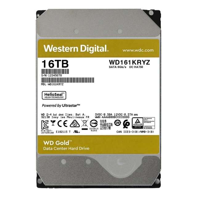 WD【金標】(WD161KRYZ) 16TB/7200轉/512MB/3.5吋/5Y 歷史價格詳細信息