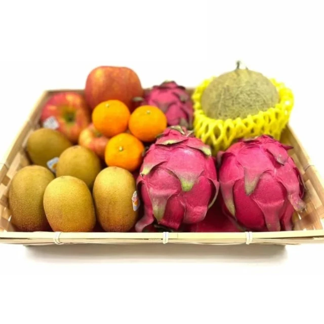 【RealShop】水果精緻箱 蘋果3顆+奇異果5顆+柑橘5顆+火龍果3顆+哈密瓜1顆(初一十五水果箱 真食材本舖) 價格比較,價格查詢,歷史價格詳細信息