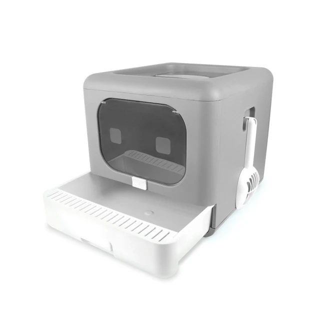 折疊貓砂屋 方型 貓臉 大容量貓砂盆 封閉貓砂盆 防外濺 防散砂 大空間 雙向活動門 歷史價格詳細信息