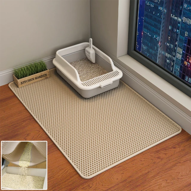 貓砂盆雙層貓砂墊網格過濾防帶出收集落砂貓腳墊蹭腳貓咪廁所用品`特價 歷史價格詳細信息