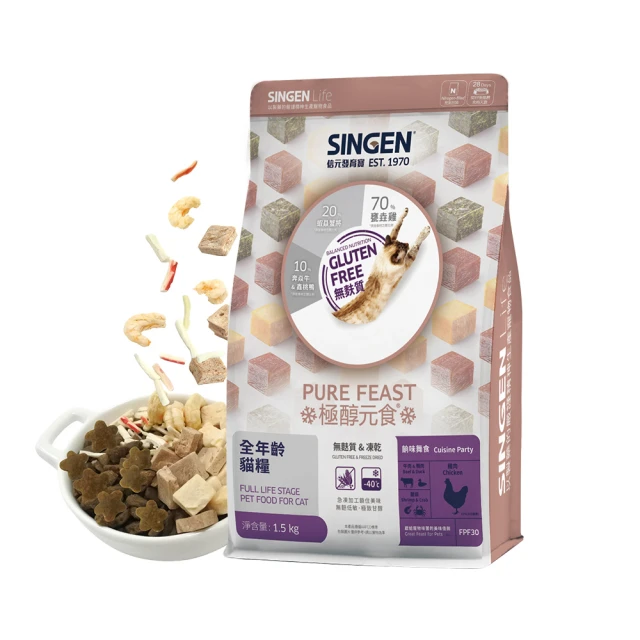 SINGEN®信元發育寶-極醇元食無麩質&凍乾-鮮嫩三品全年齡(犬/貓)糧 6kg 歷史價格詳細信息