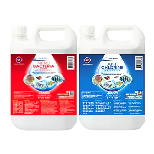 【UP 雅柏】硝化菌劑+除氯氨水質穩定劑4000ml×2 硝化/水穩/換水必備(淡海水觀賞魚魚缸使用4L×2) 價格比較,價格查詢,歷史價格詳細信息