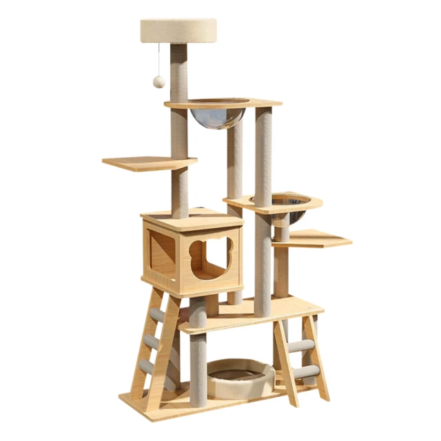 【Apet愛佩寵物】大型落地式貓跳台-I款(50x50x145cm/木製/太空艙/小屋/貓屋/貓床/貓爬架) 歷史價格詳細信息