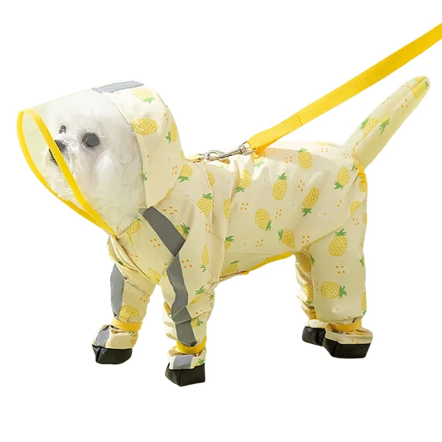 可牽引 狗狗雨衣 撞色 磨砂 包邊 透明帶 包尾巴 中小型犬 寵物夏季衣服 寵物外出 雨披 雨季 雨具 歷史價格詳細信息