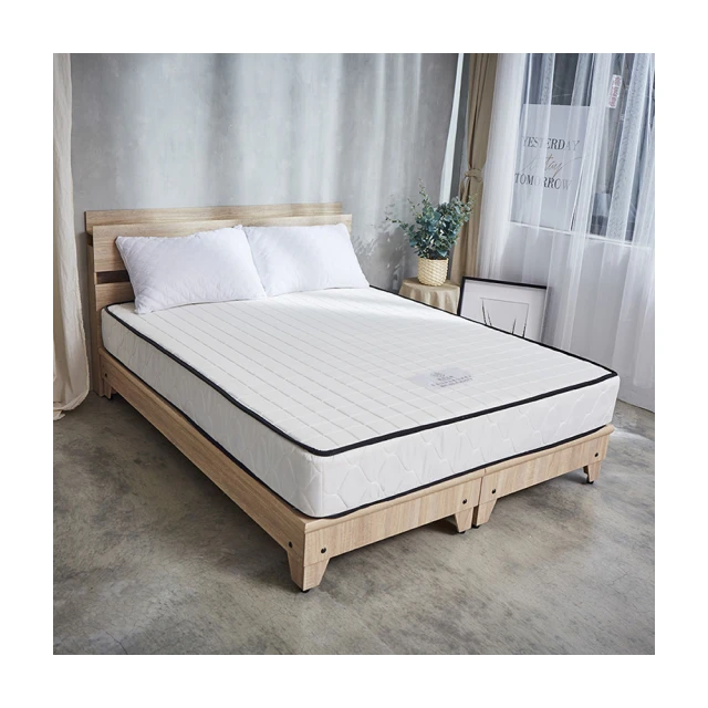 【藤原傢俬】經典民宿風燈光插座雙層收納房間三件組-雙人5尺(床頭+六抽床底+經典透氣床墊) 歷史價格詳細信息